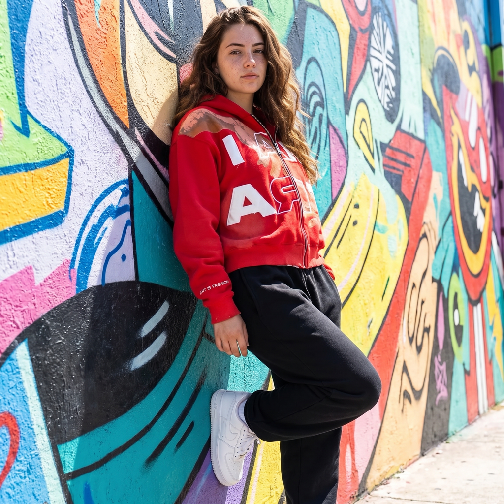 Crimson Touch Zip Hoodie