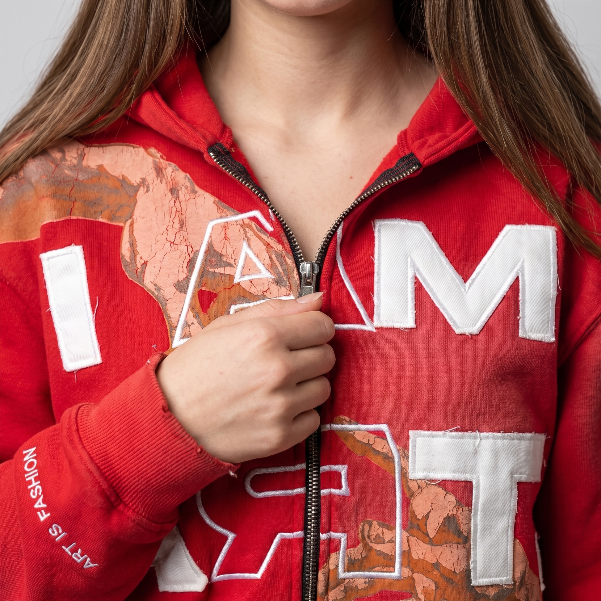 Crimson Touch Zip Hoodie