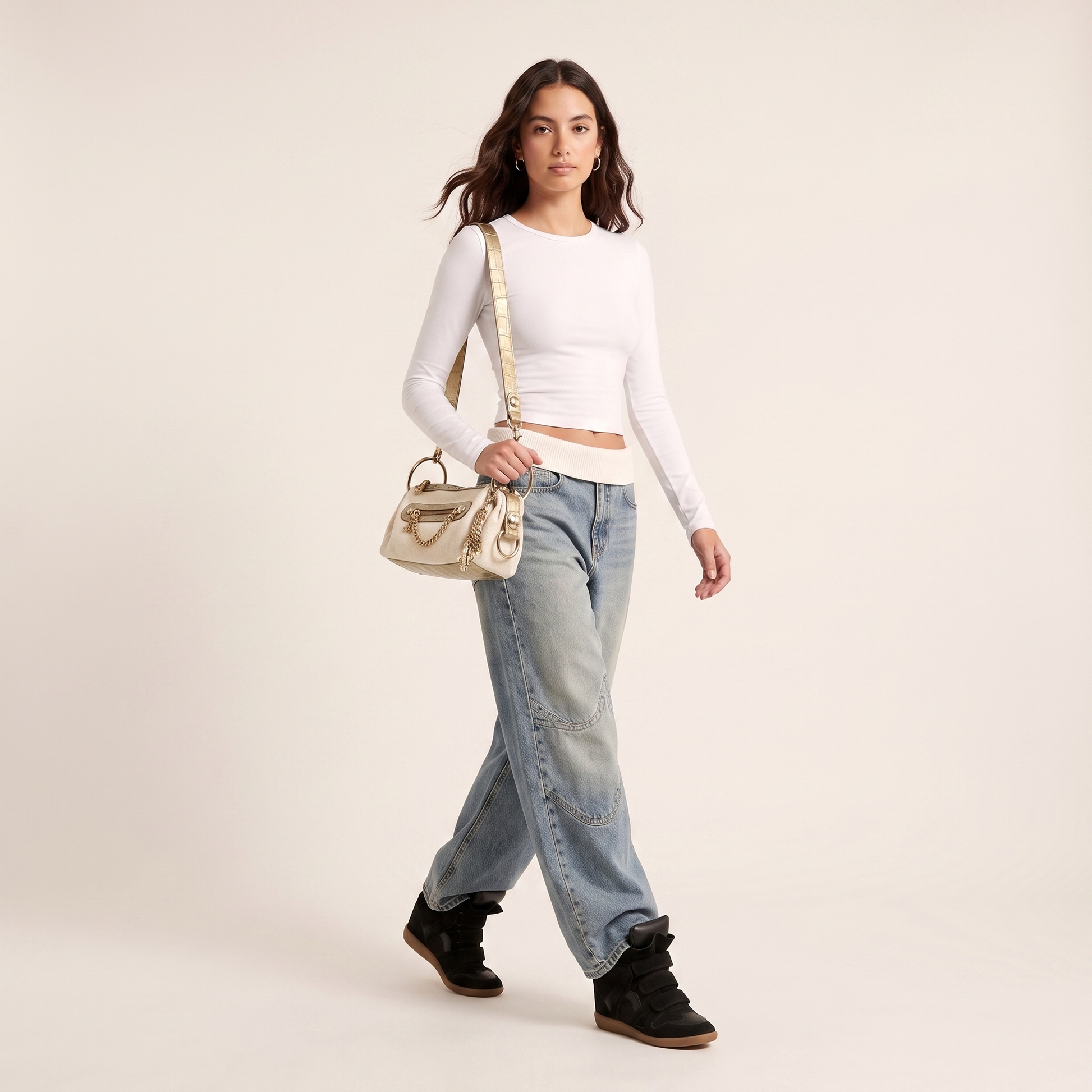 Canvas Charm Shoulder Bag