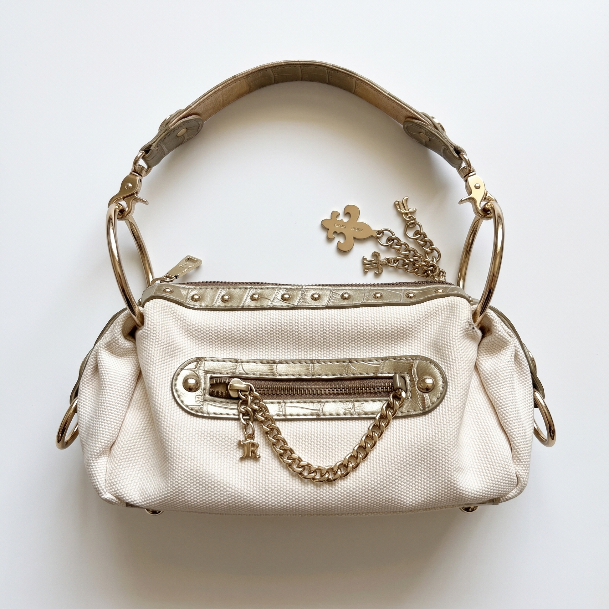 Canvas Charm Shoulder Bag