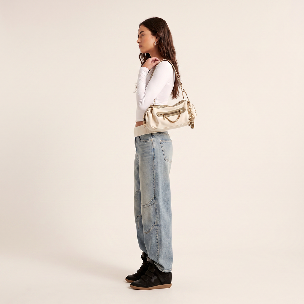 Canvas Charm Shoulder Bag