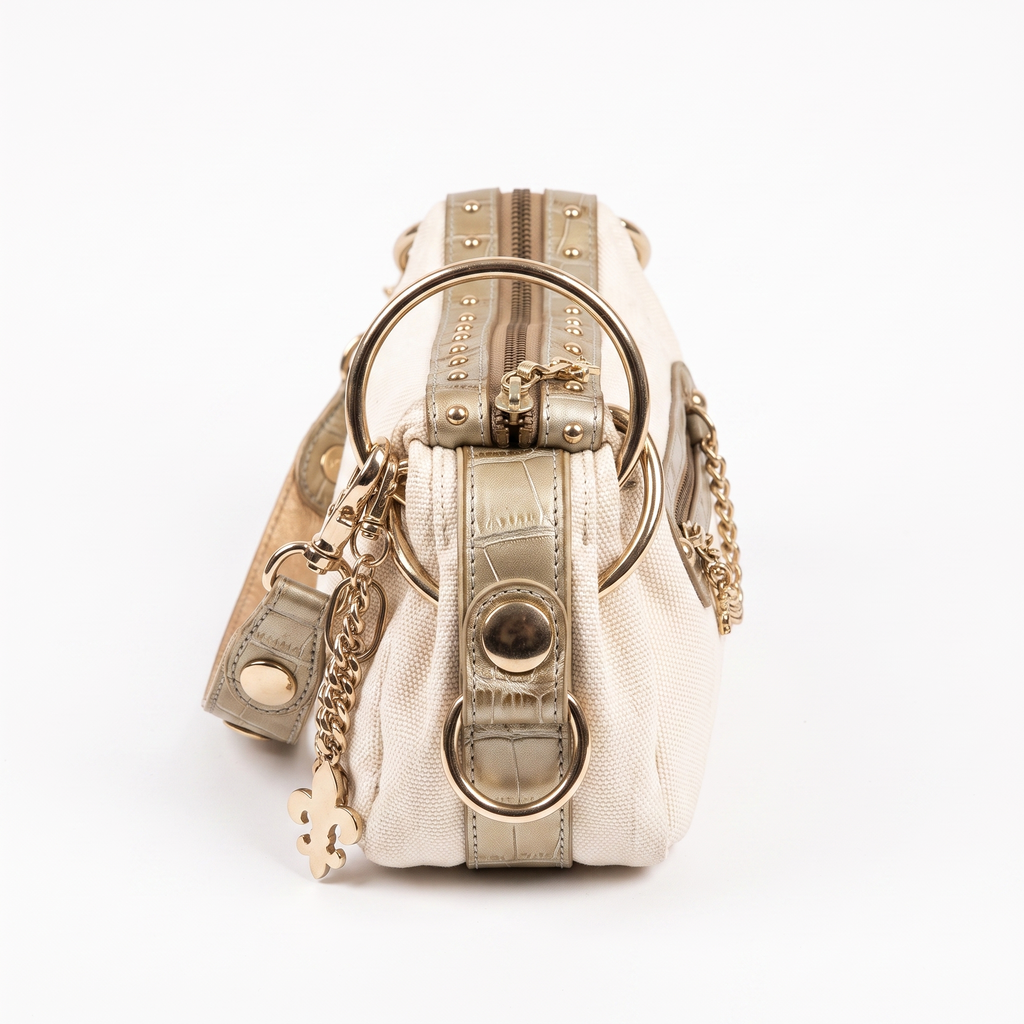 Canvas Charm Shoulder Bag