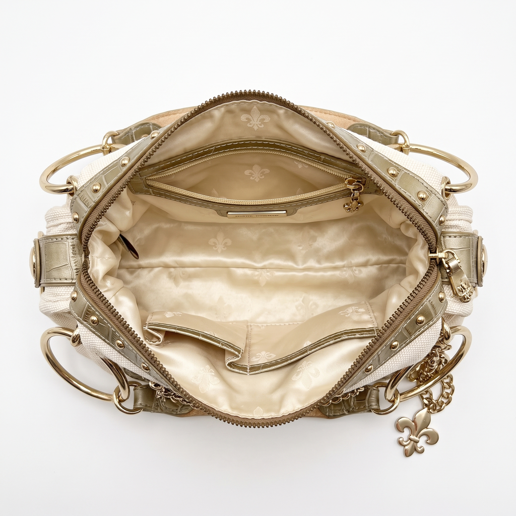 Canvas Charm Shoulder Bag