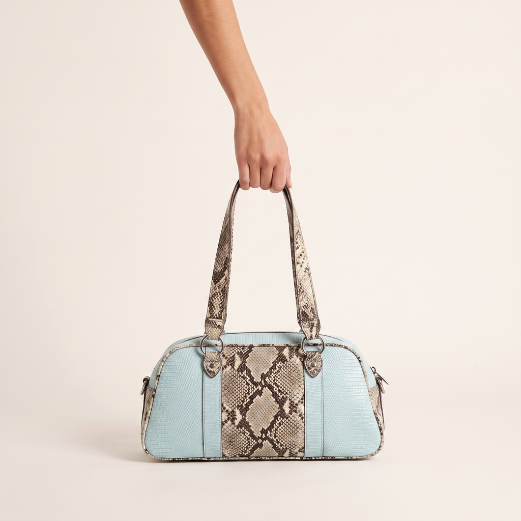 Sky Python Shoulder Bag