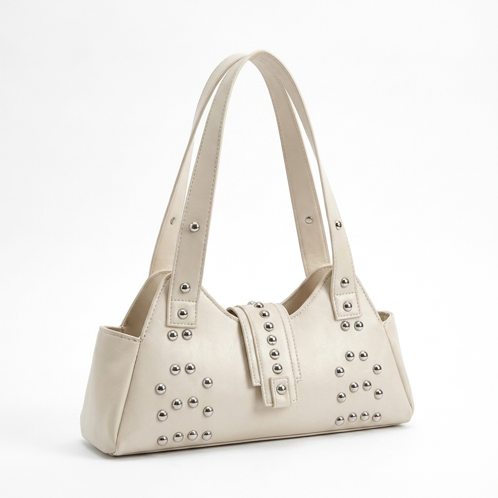 Ivory Stud Shoulder Bag