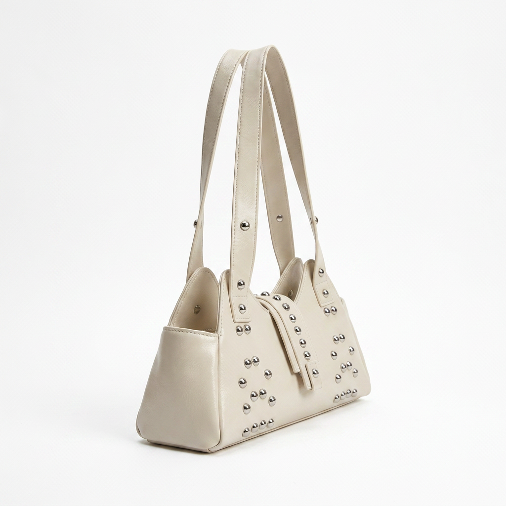 Ivory Stud Shoulder Bag