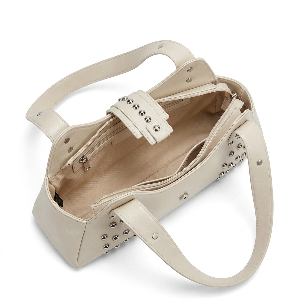 Ivory Stud Shoulder Bag