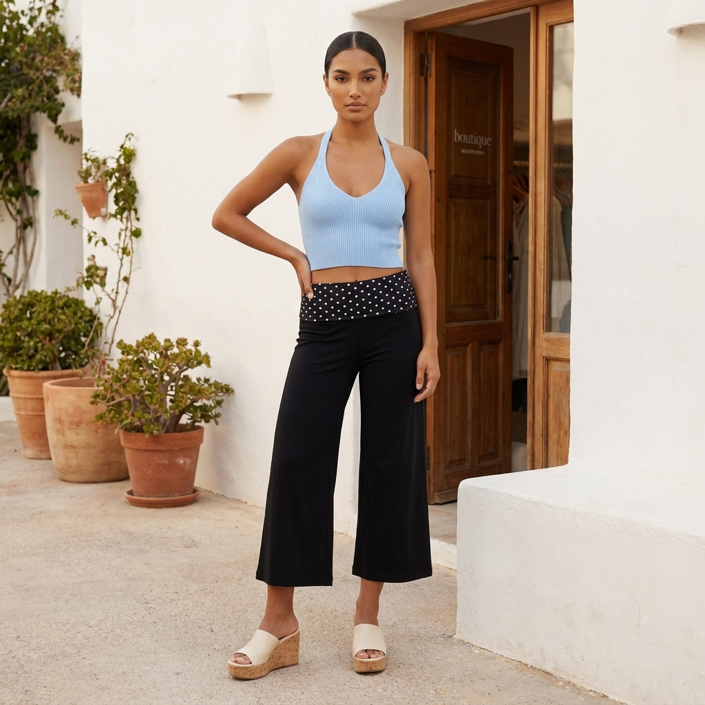 Midnight Polka Capri Pants