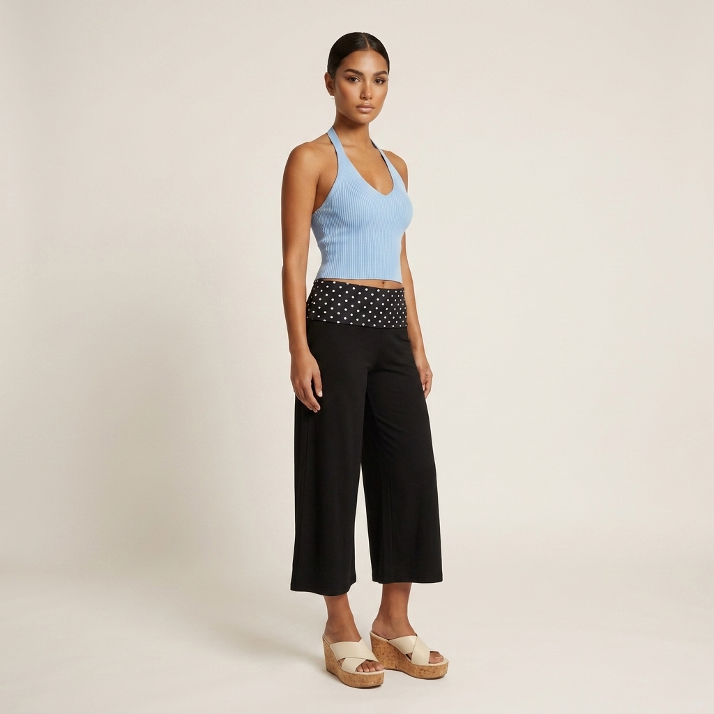 Midnight Polka Capri Pants