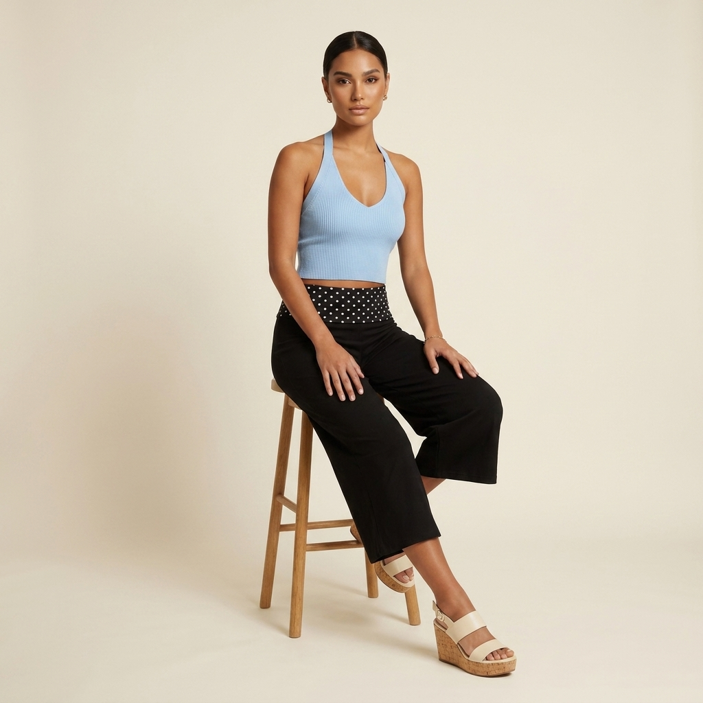 Midnight Polka Capri Pants