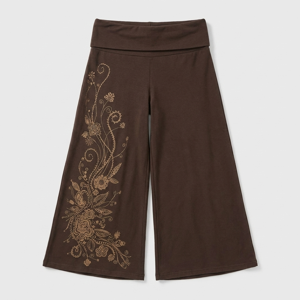 Mocha Bloom Capri Pants