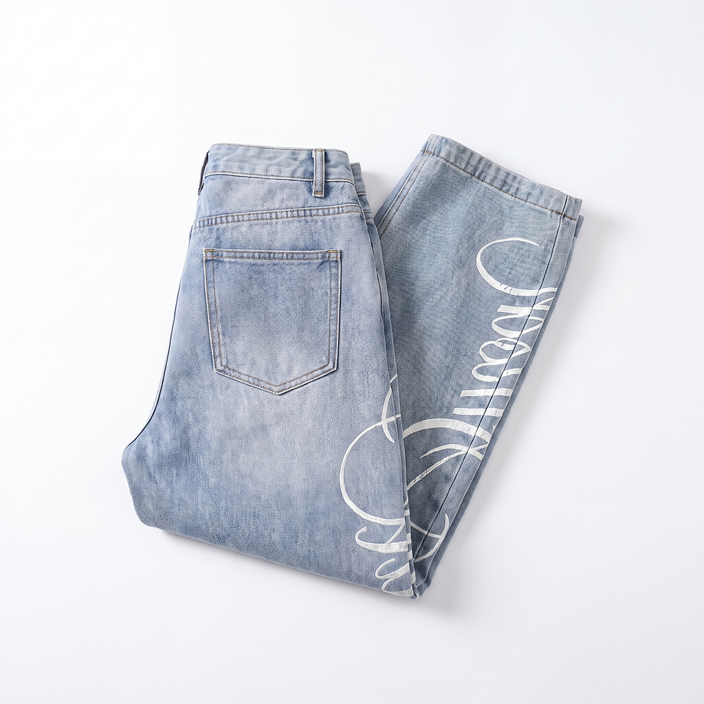 Soft Script Slouch Jeans