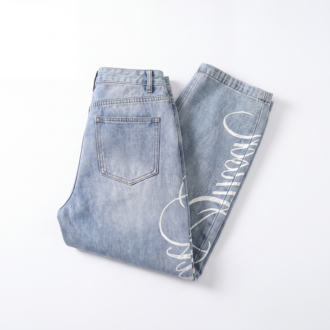 Soft Script Slouch Jeans
