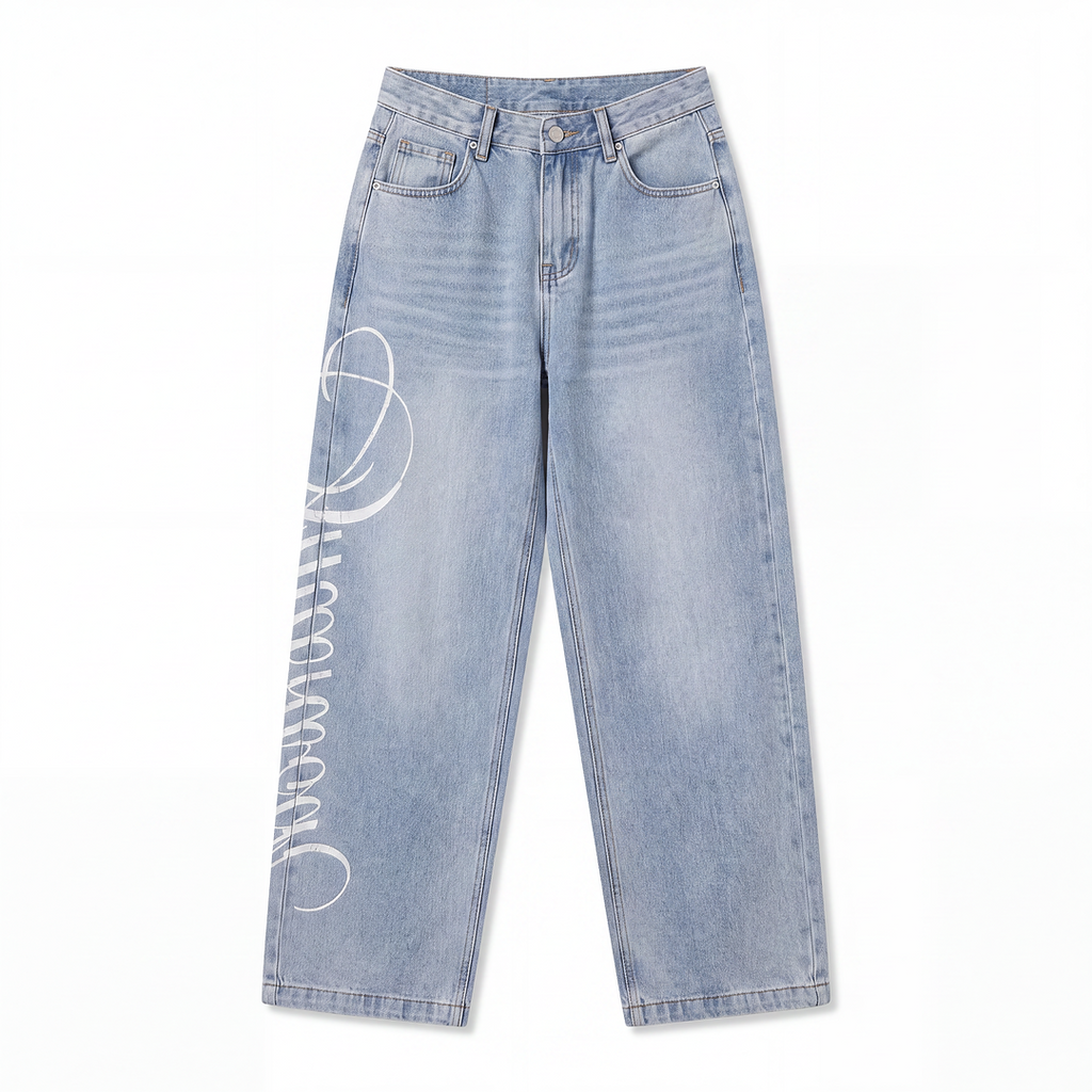 Soft Script Slouch Jeans