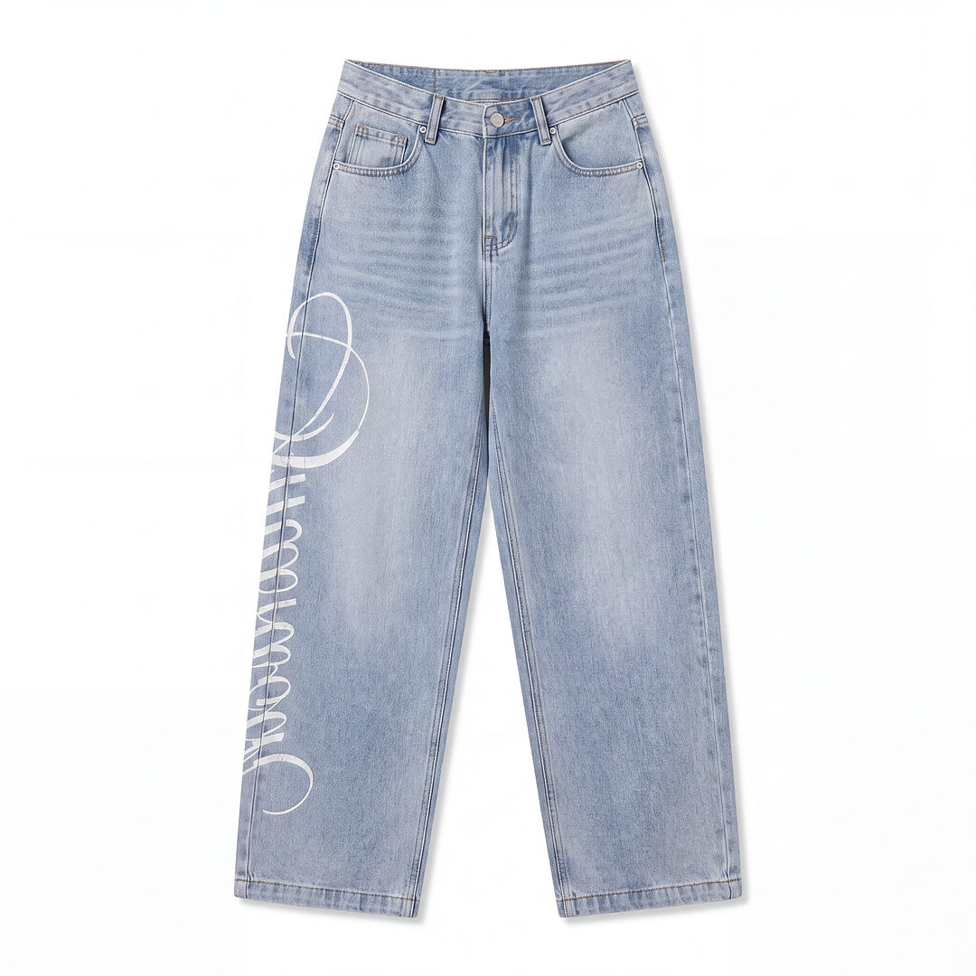 Soft Script Slouch Jeans