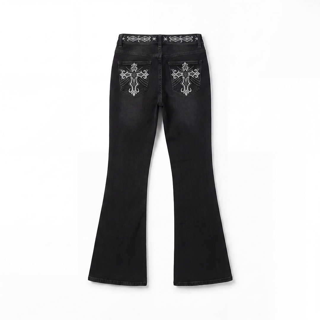 Midnight Cross Flare Jeans