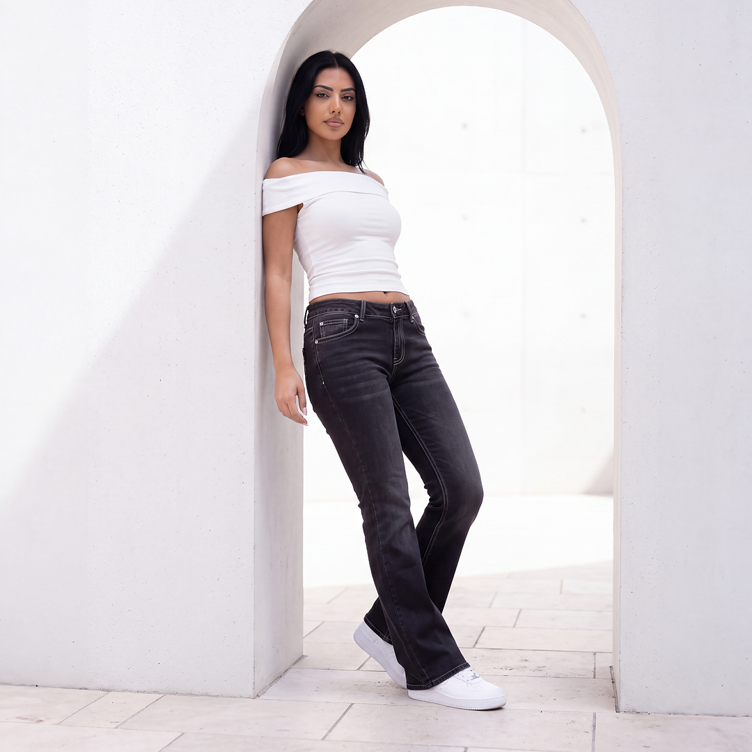 Midnight Cross Flare Jeans