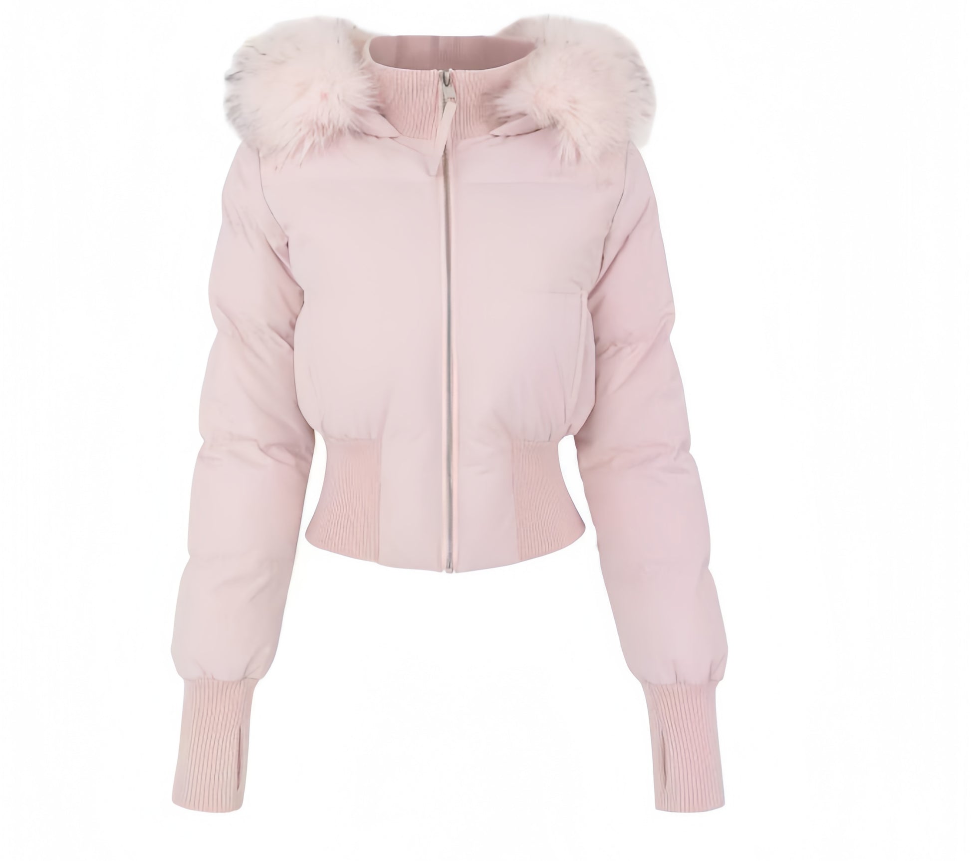 Blush Fur Hood Jacket