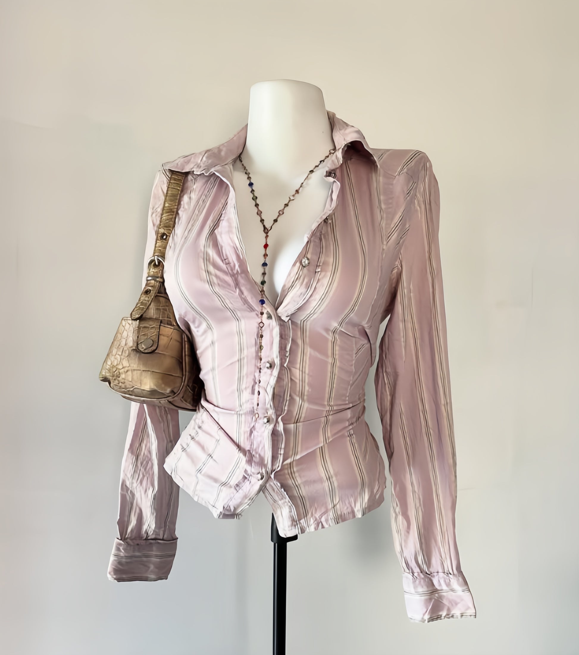 Contour Stripe Fitted Shir