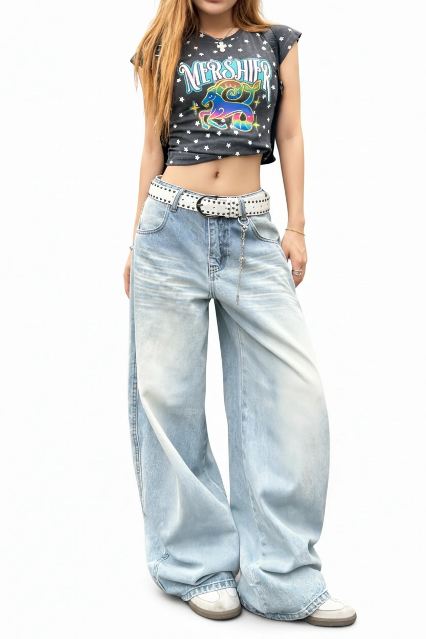 Low-Rise Eclipse Wide-Leg Jeans